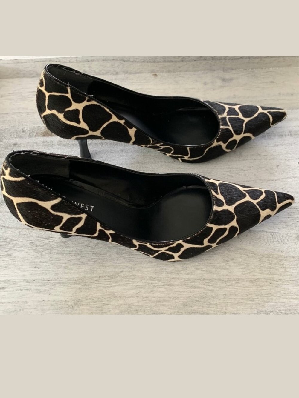 Nine West Nuncio Giraffe print leather pumps sz 6 1/2 - Picture 4 of 7